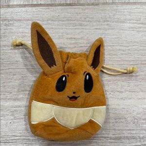 Pokemon Eevee Plush Pouch - Brown and Cream